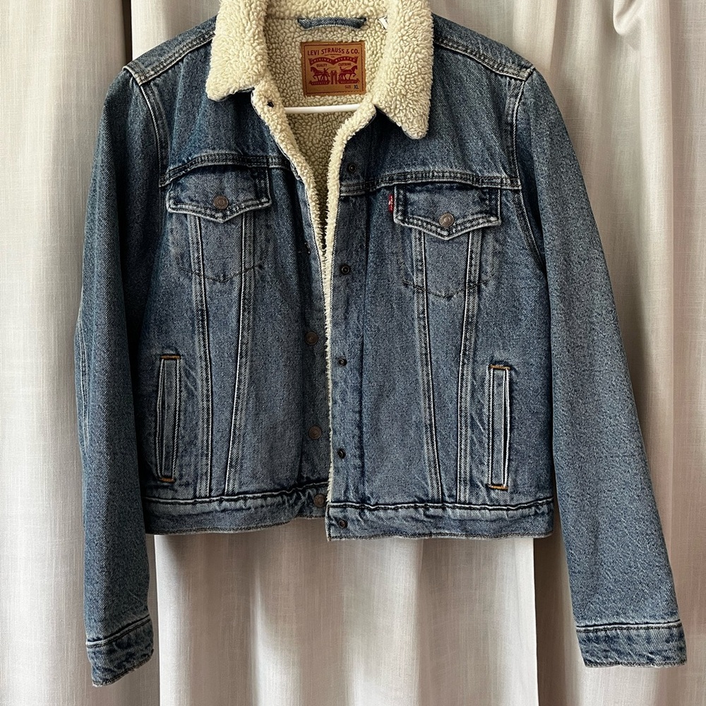 Levi's Cream Sherpa Lined Jacket